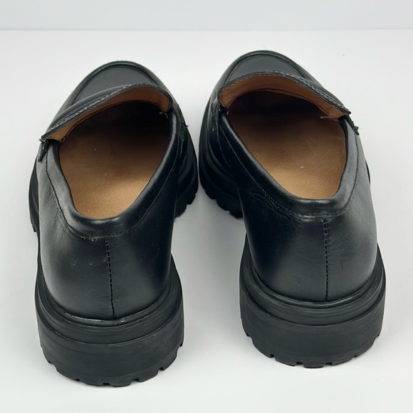 Madewell Womens Corinne Black Leather Lug Sole Slip On Loafers size 8.5 - Picture 4 of 8